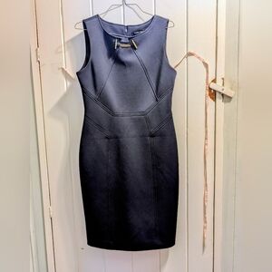 NWOT Elegant Ivanka Trump Navy Blue almost Black Sleeveless Dress Size 6